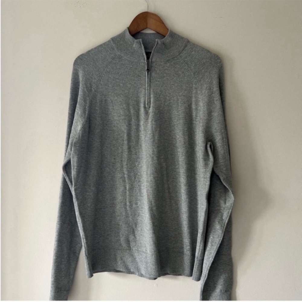 Brooks Brothers Light Gray Half Zip Sweater Prima Cotton Size Medium NWOT - Picture 10 of 10